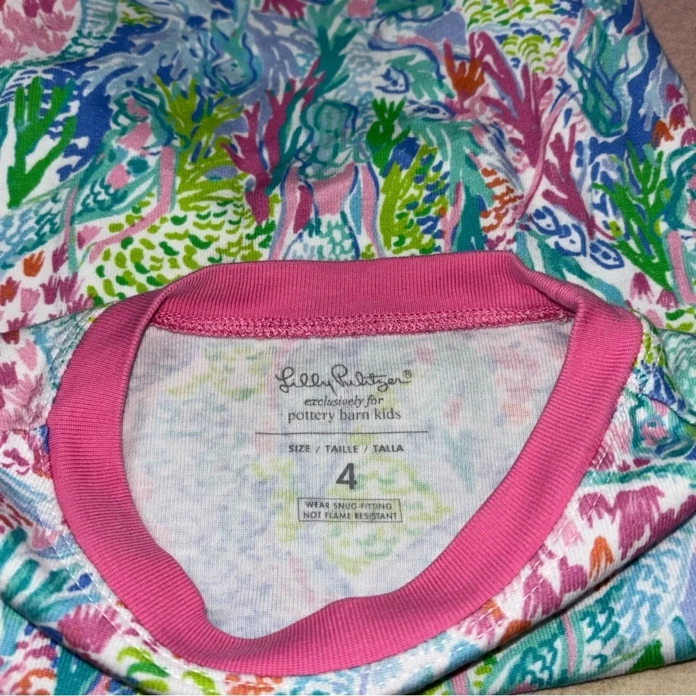 Lily Pulitzer Colorful Floral Pajama Set size 4